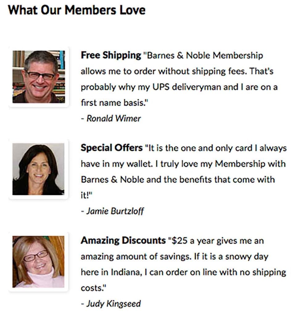 Barnes and Noble Testimonials