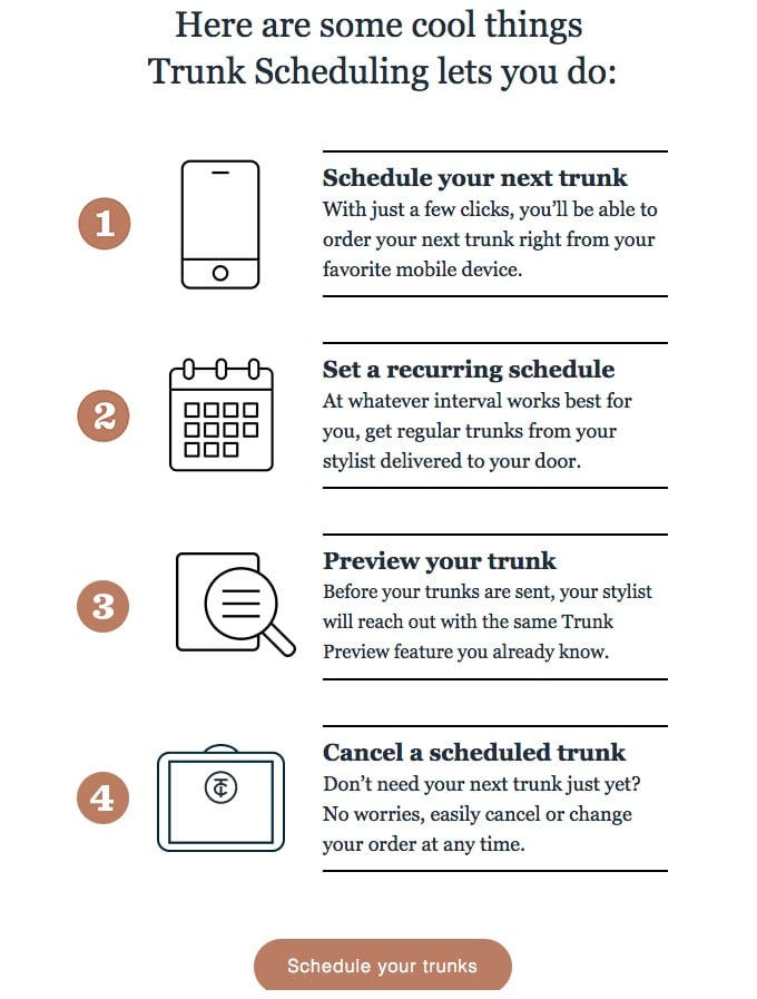 Trunk Scheduling Possibilities