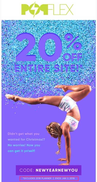 Popflex Scarcity Marketing Email Example