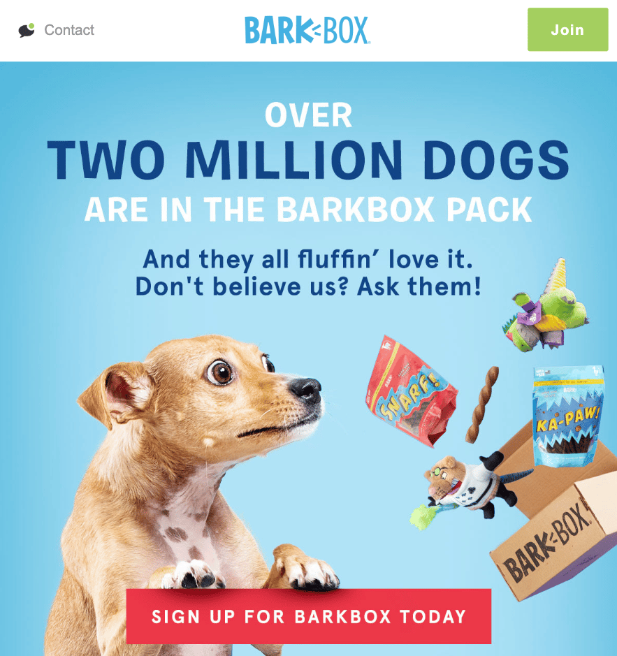 Barkbox Social Proof Email