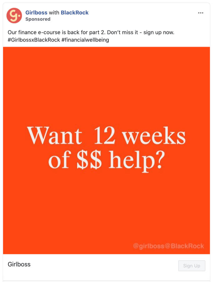 Girlboss Facebook Lead Ad
