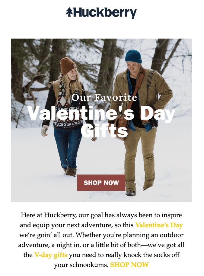 Huckberry Valentine's Day Email