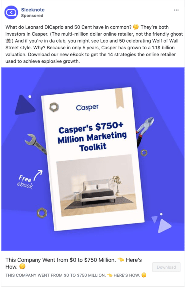 Sleeknote Facebook Lead Ad