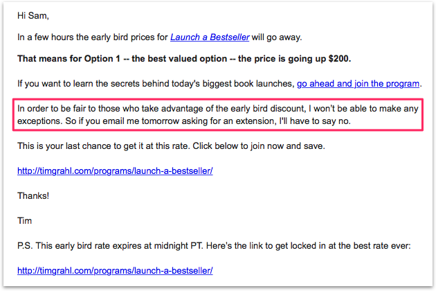 Email Letter for Scarcity Marketing